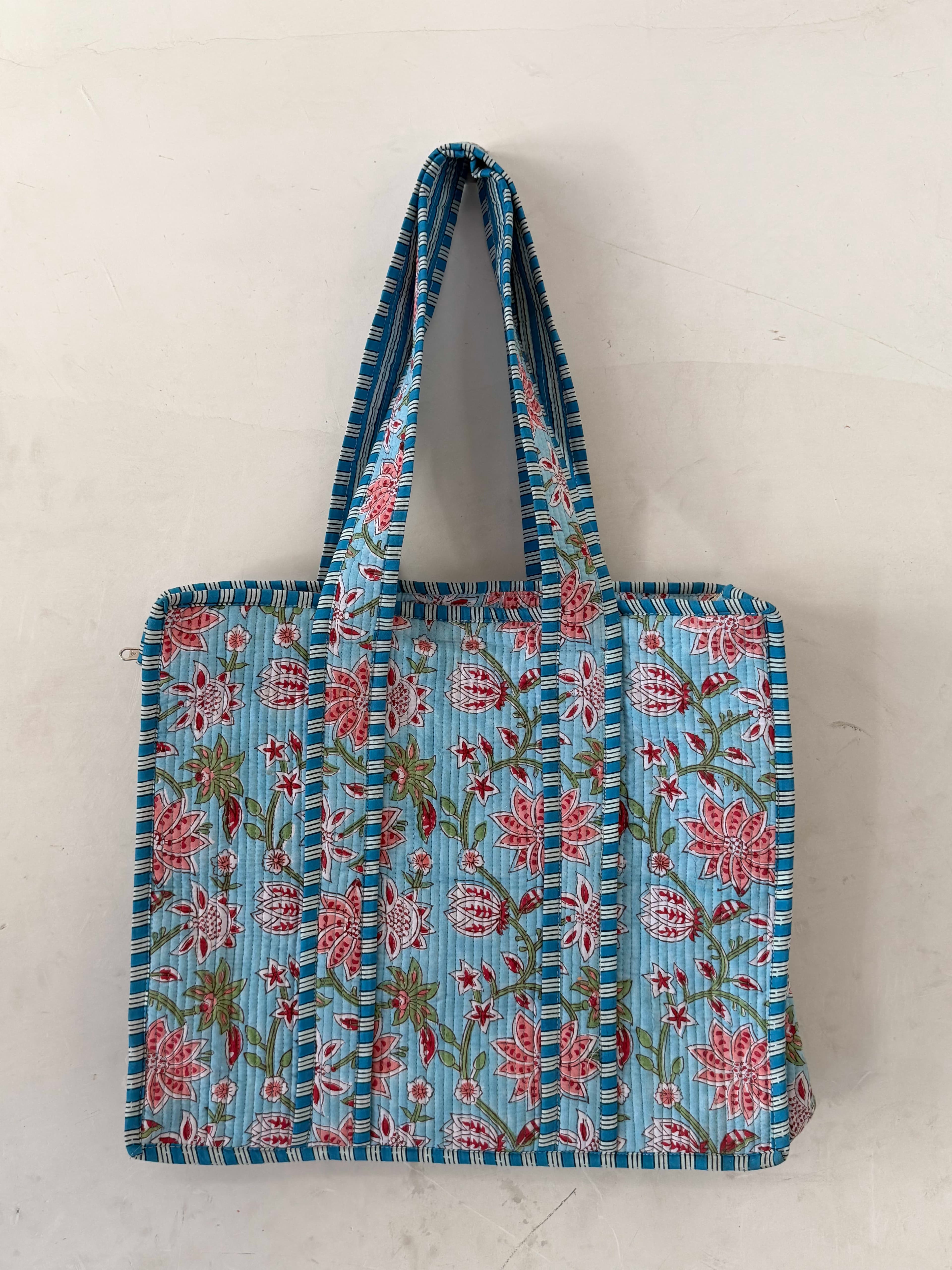 Red cotton Tote bags for Women Kvastram front view